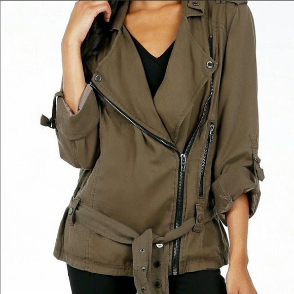 NWT Blank NYC Zipper Moto Jacket- Green - Picture 2 of 7